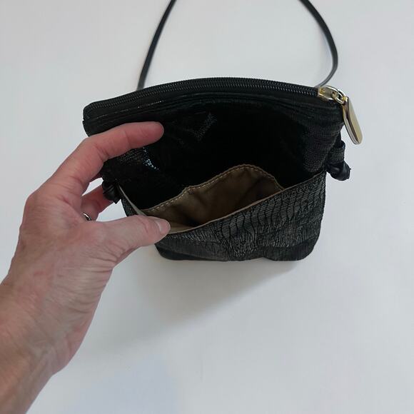 DAWLI HANDBAGS SMALL CROSSBODY BAG GENUINE LEATHER MADE IN THE USA BLACK - Picture 5 of 11